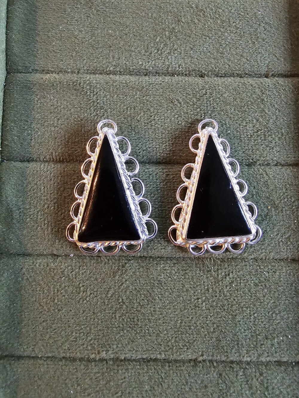 Vintage Alpaca Mexico Silver Earrings